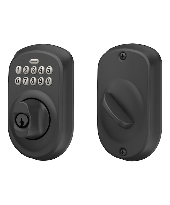Schlage Plymouth Matte Black Keypad Electronic Deadbolt Lock