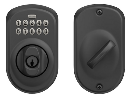 Schlage Plymouth Matte Black Keypad Electronic Deadbolt Lock