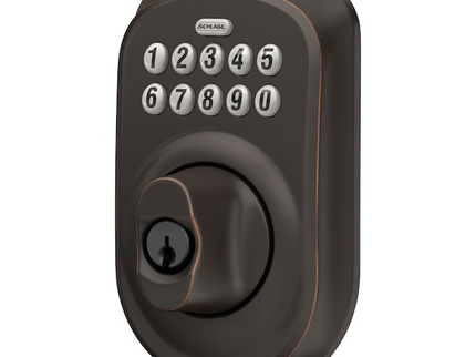 Schlage Plymouth Aged Bronze Keypad Electronic Deadbolt Lock