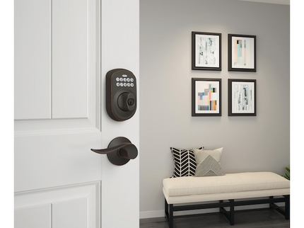 Schlage Plymouth Aged Bronze Keypad Electronic Deadbolt Lock