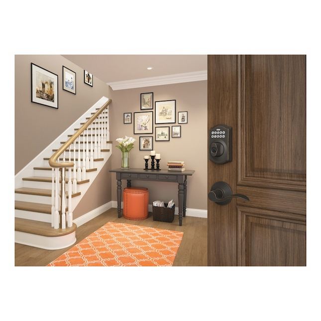 Schlage Customizable Keying Camelot Aged Bronze Keypad Electronic Deadbolt Lock