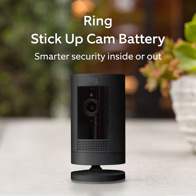 Ring Stick Up Cam Battery - Indoor/Outdoor Smart Security Wifi Video Camera with 2-Way Talk, Night Vision, Black