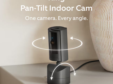 Ring Pan-Tilt Indoor Cam with 360 Degree Horizontal Pan Coverage, Live View & Two-Way Talk, and HD Video, Black