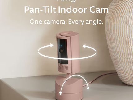 Ring Pan-Tilt Indoor Cam with 360 Degree Horizontal Pan Coverage, Live View & Two-Way Talk, and HD Video, Blush