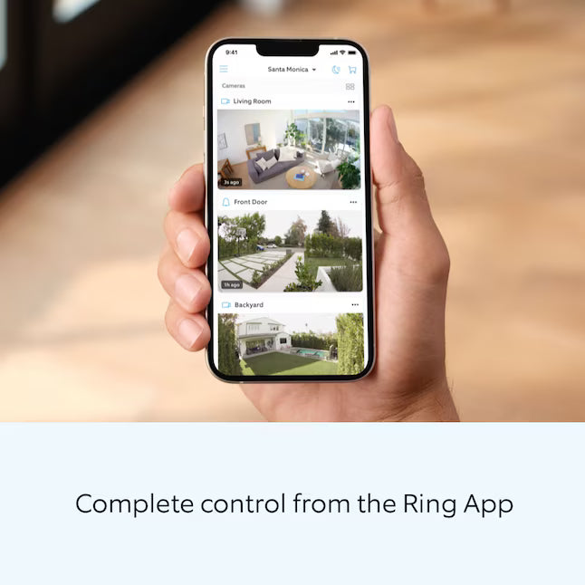 Ring Spotlight Cam Pro, Plug-In with 2K Video and Ring Vision, LED Lights, Dual-Band Wifi, and 3D Motion Detection, Black