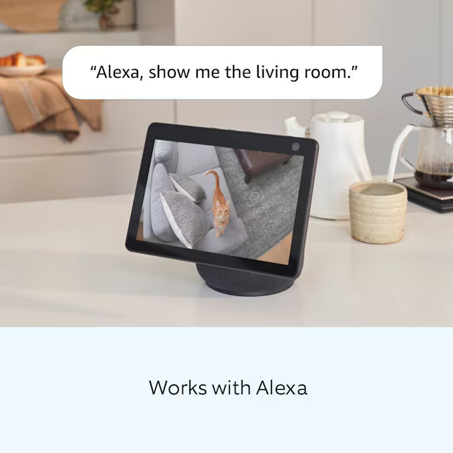 Ring Pan-Tilt Indoor Cam with 360 Degree Horizontal Pan Coverage, Live View & Two-Way Talk, and HD Video, White