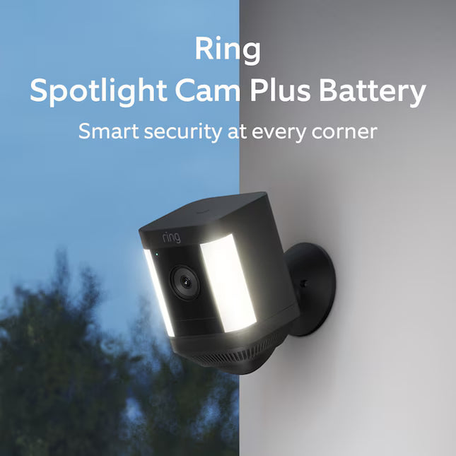 Ring Spotlight Cam Plus, Battery-operated - Smart Security Video Camera with 2 Motion-Activated LED Spotlights, 2-Way Talk, Color Night Vision, Black