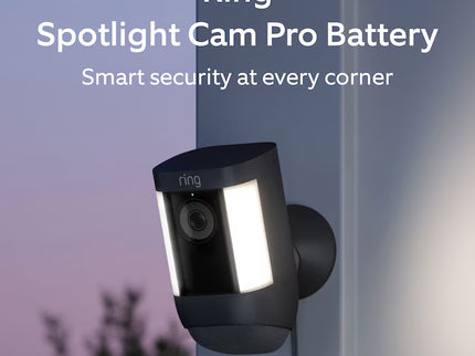 Ring Spotlight Cam Pro, Plug-In with 2K Video and Ring Vision, LED Lights, Dual-Band Wifi, and 3D Motion Detection, Black