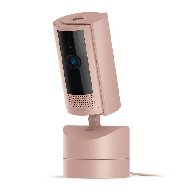 Ring Pan-Tilt Indoor Cam with 360 Degree Horizontal Pan Coverage, Live View & Two-Way Talk, and HD Video, Blush