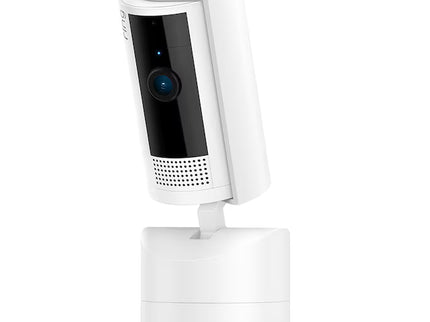 Ring Pan-Tilt Indoor Cam with 360 Degree Horizontal Pan Coverage, Live View & Two-Way Talk, and HD Video, White