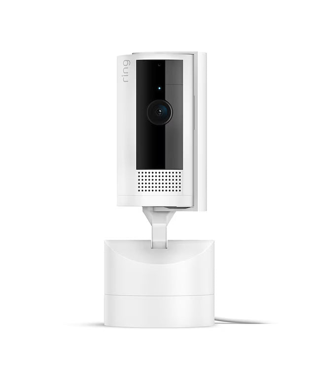 Ring Pan-Tilt Indoor Cam with 360 Degree Horizontal Pan Coverage, Live View & Two-Way Talk, and HD Video, White