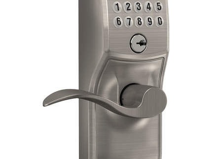 Schlage Camelot-Accent Satin Nickel Keypad Electronic Handle Lock
