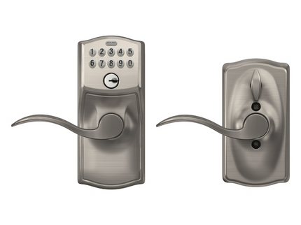 Schlage Camelot Satin Nickel Keypad Electronic Handle Lock