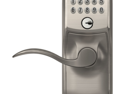 Schlage Customizable Keying Camelot-Accent Satin Nickel Keypad Electronic Handle Lock