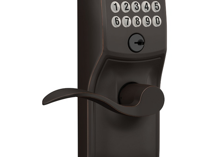 Schlage Camelot Aged Bronze Keypad Electronic Handle Lock