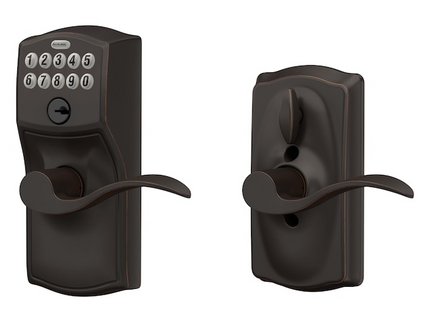 Schlage Camelot Aged Bronze Keypad Electronic Handle Lock