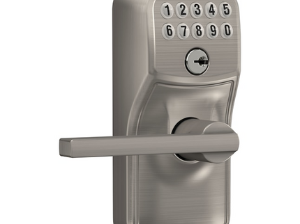 Schlage Customizable Keying Plymouth-Latitude Satin Nickel Keypad Electronic Handle Lock