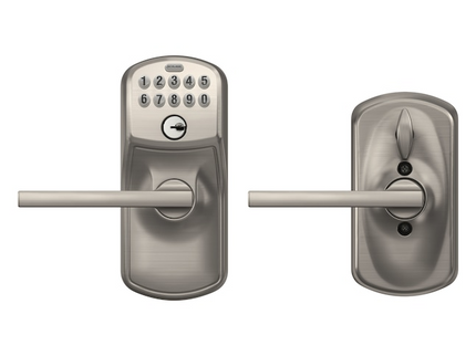 Schlage Customizable Keying Plymouth-Latitude Satin Nickel Keypad Electronic Handle Lock