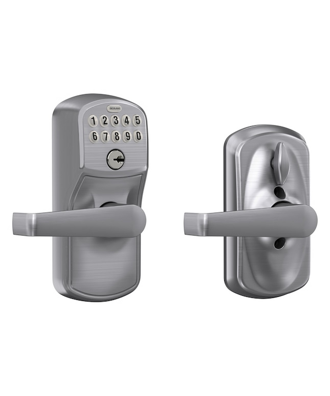 Schlage Plymouth Satin Chrome Keypad Electronic Handle Lock