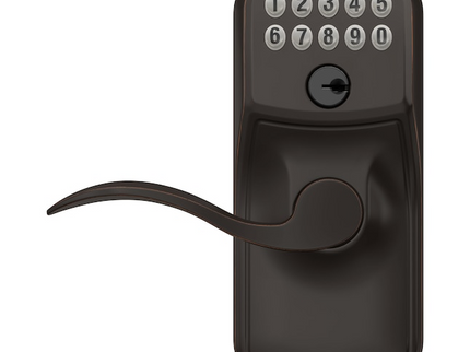 Schlage Customizable Keying Plymouth-Accent Aged Bronze Keypad Electronic Handle Lock
