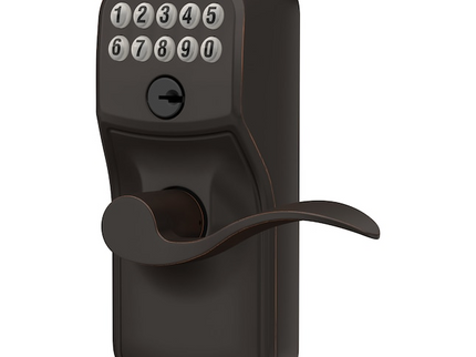 Schlage Customizable Keying Plymouth-Accent Aged Bronze Keypad Electronic Handle Lock