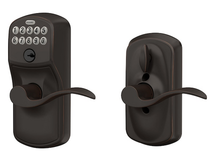 Schlage Customizable Keying Plymouth-Accent Aged Bronze Keypad Electronic Handle Lock