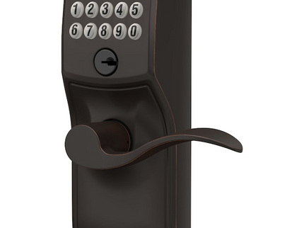Schlage Customizable Keying Camelot-Accent Aged Bronze Keypad Electronic Handle Lock