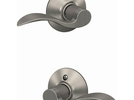 Schlage Arrive Camelot Satin Nickel Electronic Deadbolt and Accent Door Handle Bundle