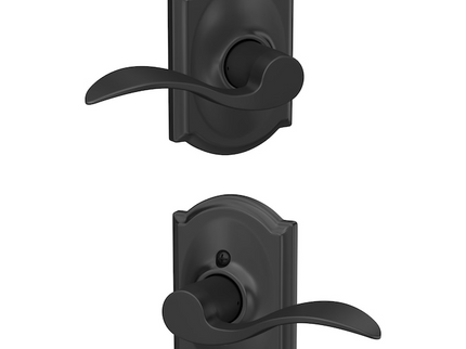 Schlage Arrive Camelot Matte Black Electronic Deadbolt and Accent-Camelot Door Handle Bundle