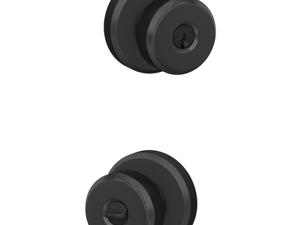 Schlage Arrive Century Matte Black Electronic Deadbolt and Bowery-Greyson Keyed Entry Door Knob Bundle