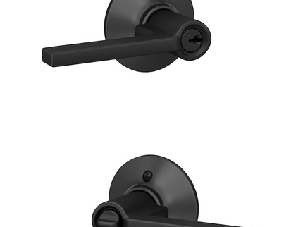 Schlage Arrive Century Matte Black Electronic Deadbolt and Latitude Keyed Entry Door Handle Bundle