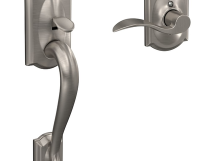 Schlage Arrive Camelot Satin Nickel Electronic Deadbolt and Camelot Handleset Bundle