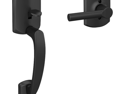 Schlage Arrive Remsen Matte Black Electronic Deadbolt and Greenwich Entry Door Handleset Bundle