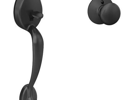 Schlage Arrive Remsen Matte Black Electronic Deadbolt and Plymouth Entry Door Handleset Bundle