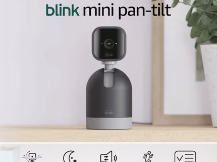 Blink Mini Pan-Tilt Camera Rotating Indoor Plug-in Smart Security Camera, Two-way Audio, HD Video, Motion Detection, Works with Alexa - Black