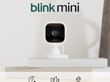 Blink Mini – Compact Indoor Plug-in Smart Security Camera, 1080p HD Video