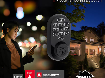 Kwikset Halo Keypad Matte Black Smart Wi-Fi and Keypad Electronic Deadbolt Lock ft. SmartKey Security