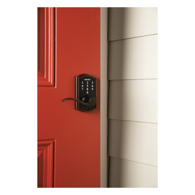 Schlage Touch Camelot Aged Bronze Touchscreen Keypad Electronic Handle Lock