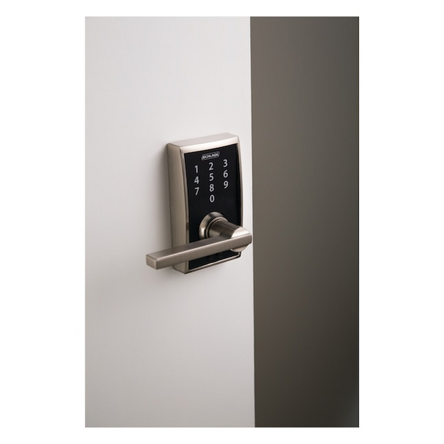 Schlage Touch Century Satin Nickel Touchscreen Keypad Electronic Handle Lock