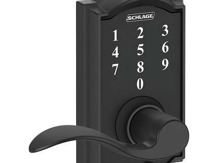 Schlage Touch Camelot-Accent Matte Black Touchscreen Keypad Electronic Handle Lock