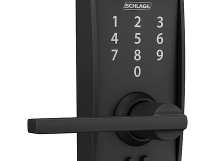 Schlage Touch Century-Latitude Matte Black Touchscreen Keypad Electronic Handle Lock