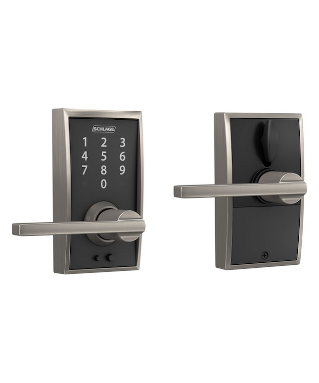 Schlage Touch Century-Latitude Satin Nickel Touchscreen Keypad Electronic Handle Lock