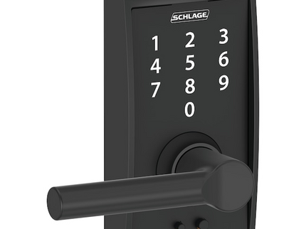 Schlage Touch Century-Broadway Matte Black Touchscreen Keypad Electronic Handle Lock