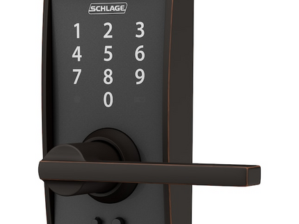 Schlage Touch Century-Latitude Aged Bronze Touchscreen Keypad Electronic Handle Lock