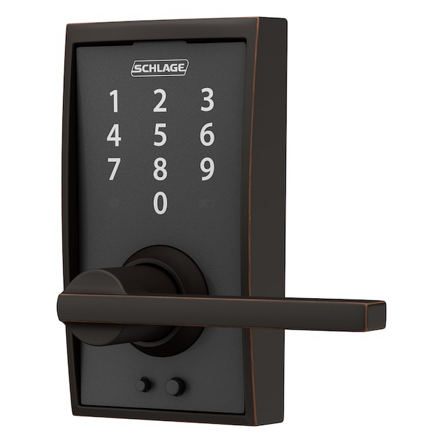 Schlage Touch Century-Latitude Aged Bronze Touchscreen Keypad Electronic Handle Lock