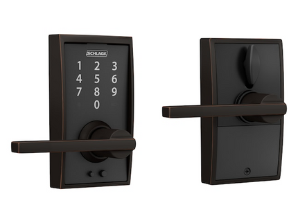 Schlage Touch Century-Latitude Aged Bronze Touchscreen Keypad Electronic Handle Lock