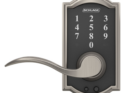 Schlage Touch Camelot-Accent Satin Nickel Touchscreen Keypad Electronic Handle Lock