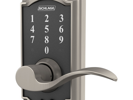 Schlage Touch Camelot Satin Nickel Touchscreen Keypad Electronic Handle Lock