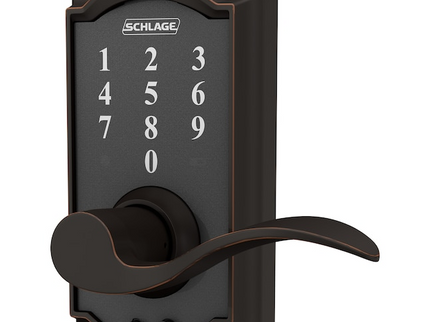 Schlage Touch Camelot-Accent Aged Bronze Touchscreen Keypad Electronic Handle Lock
