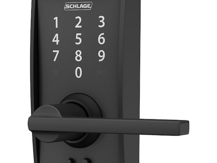 Schlage Touch Century-Latitude Matte Black Touchscreen Keypad Electronic Handle Lock
